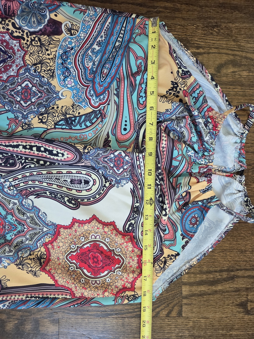 Multicolor Paisley Halter Neck Tunic Top Boho - Picture 4 of 8